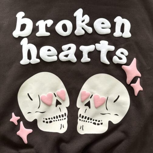 Broken Planet Broken Hearts Dark Brown Hoodie - Image 2