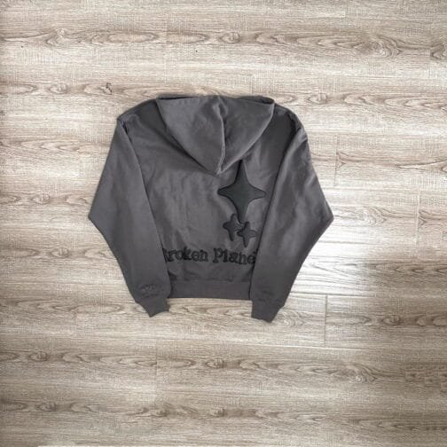 Grey Broken Planet Hoodie - Image 5