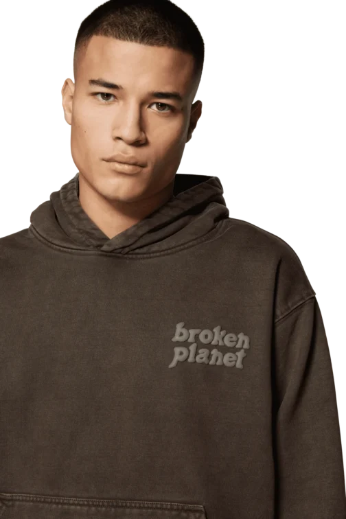 Broken Planet Washed Soot Hoodie - Brown - Image 7