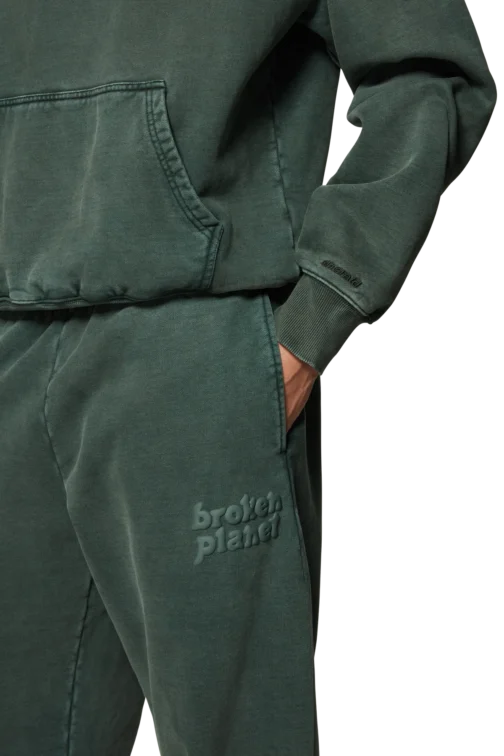 Broken Planet Wide Leg Sweatpants Green - Washed Soot - Image 3