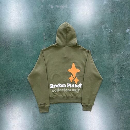 Green Broken Planet Hoodie - Image 3