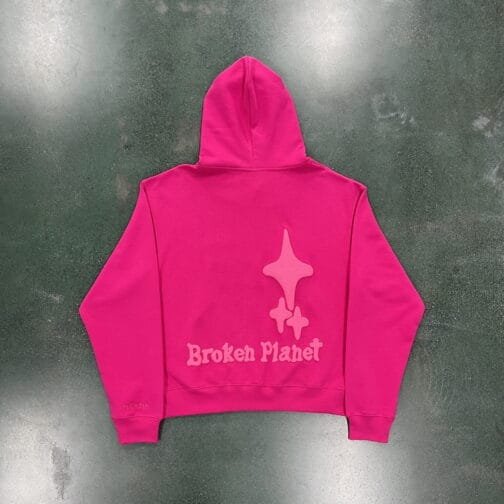 Pink Broken Planet Hoodie - Image 2