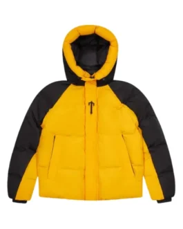 Trapstar Irongate Aw23 Hooded Puffer Jacket - Black Yellow